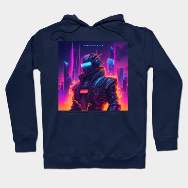 Retrowave Robot #5 Hoodie by Dataxe